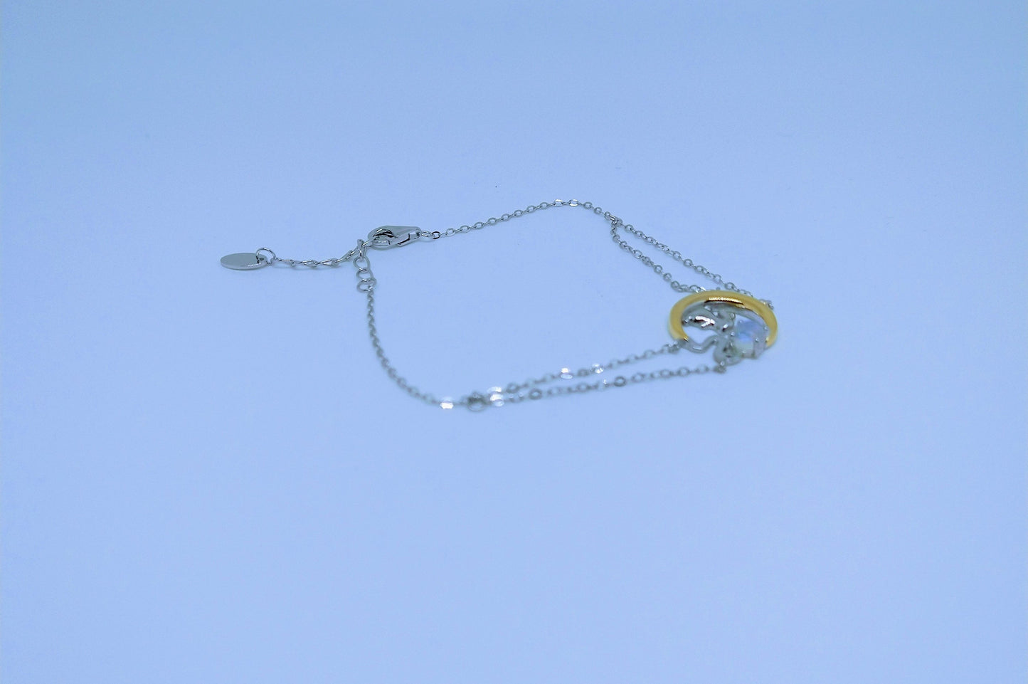 Bracelet "Luna Cat" en Argent Sterling 925 assorti de pierre de lune