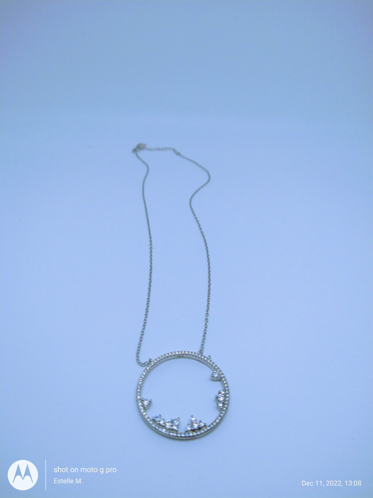 Collier "Shining Circle" en argent sterling, assorti de zircones