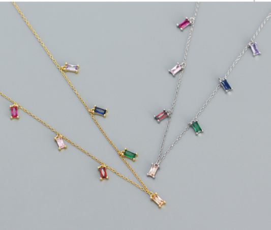 قلادة "Colors" من الفضة الإسترليني مرصعة بالزركونيا