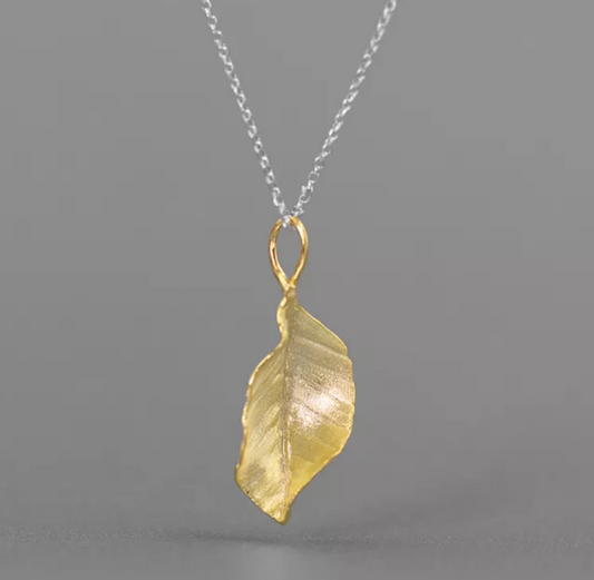 Pendentif "Feuille" en Argent Sterling